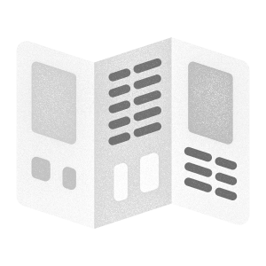 Icon d'un prospectus en noir et blanc