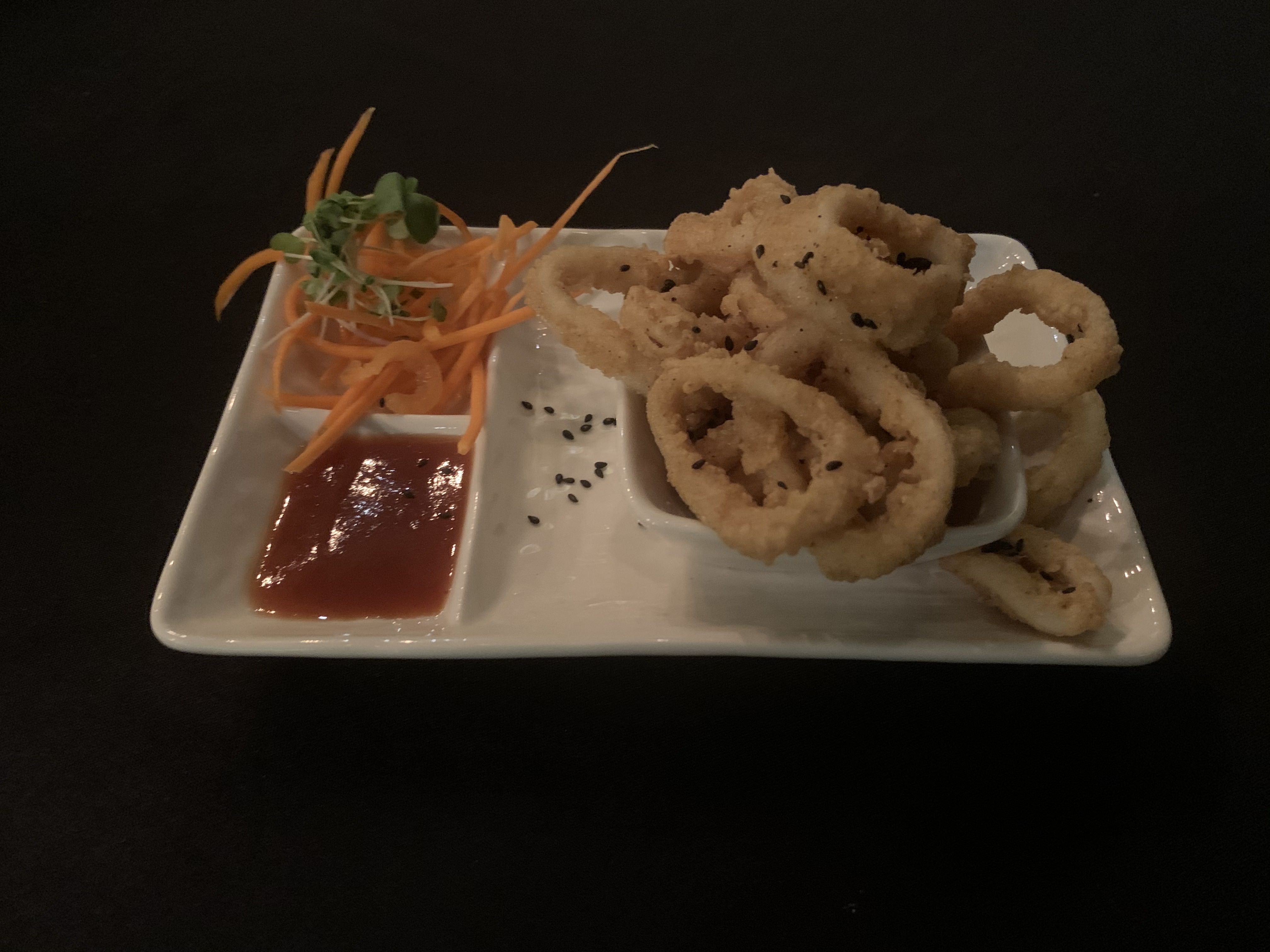 Fried squid cup